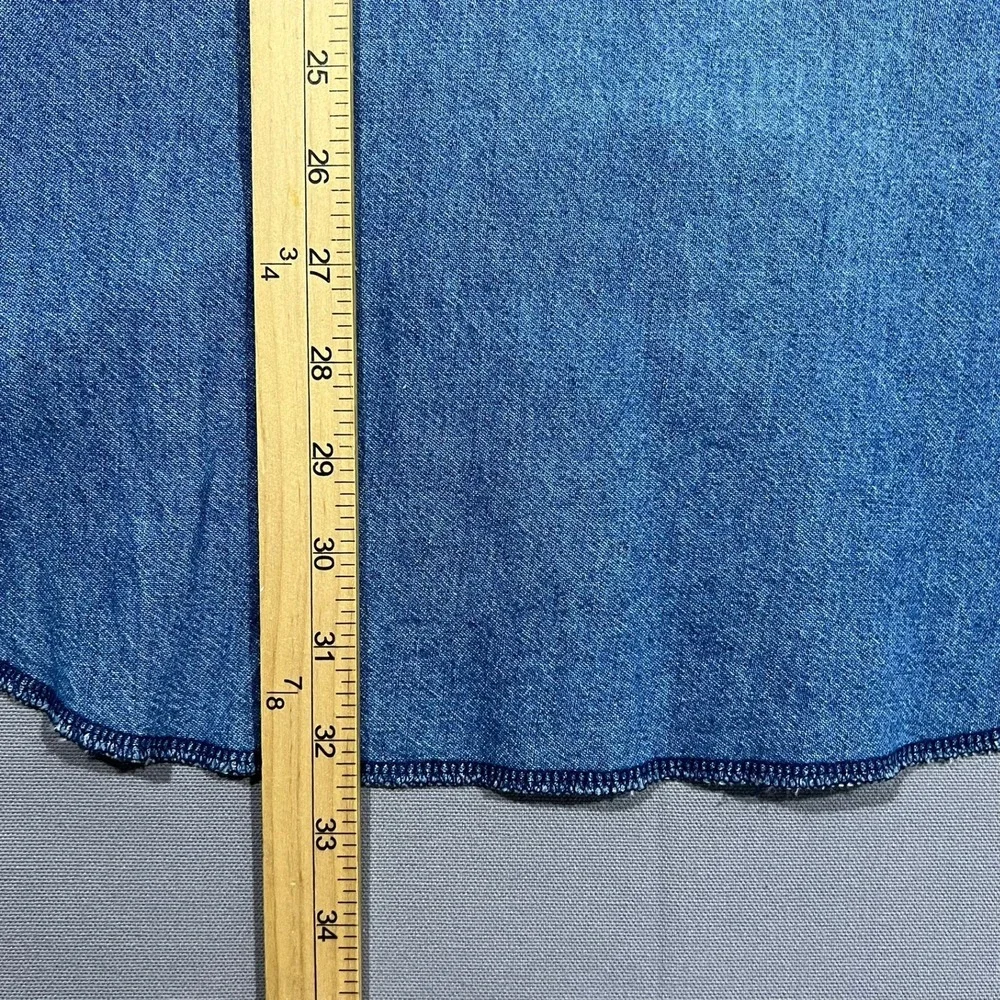 Wrangler Denim Western Shirt X-Long Tails Pearl Snap Big Man Fit Blue Mens 19-35
